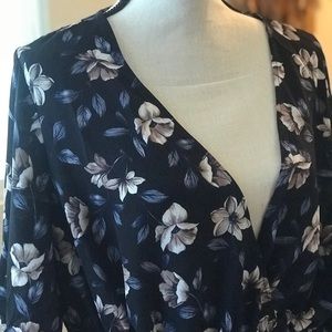 Torrid Navy floral Babydoll Top Size 0 Plus Size